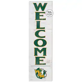 Jardine - William & Mary Tribe 10'' x 35'' Indoor/Outdoor Welcome Sign - White
