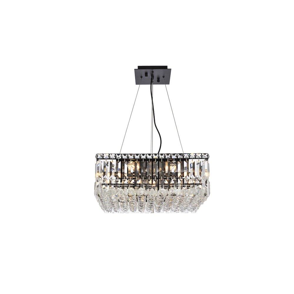 Alt View 4. Elegant Lighting - Maxime 20 Inch Black Chandelier - Black And Clear.