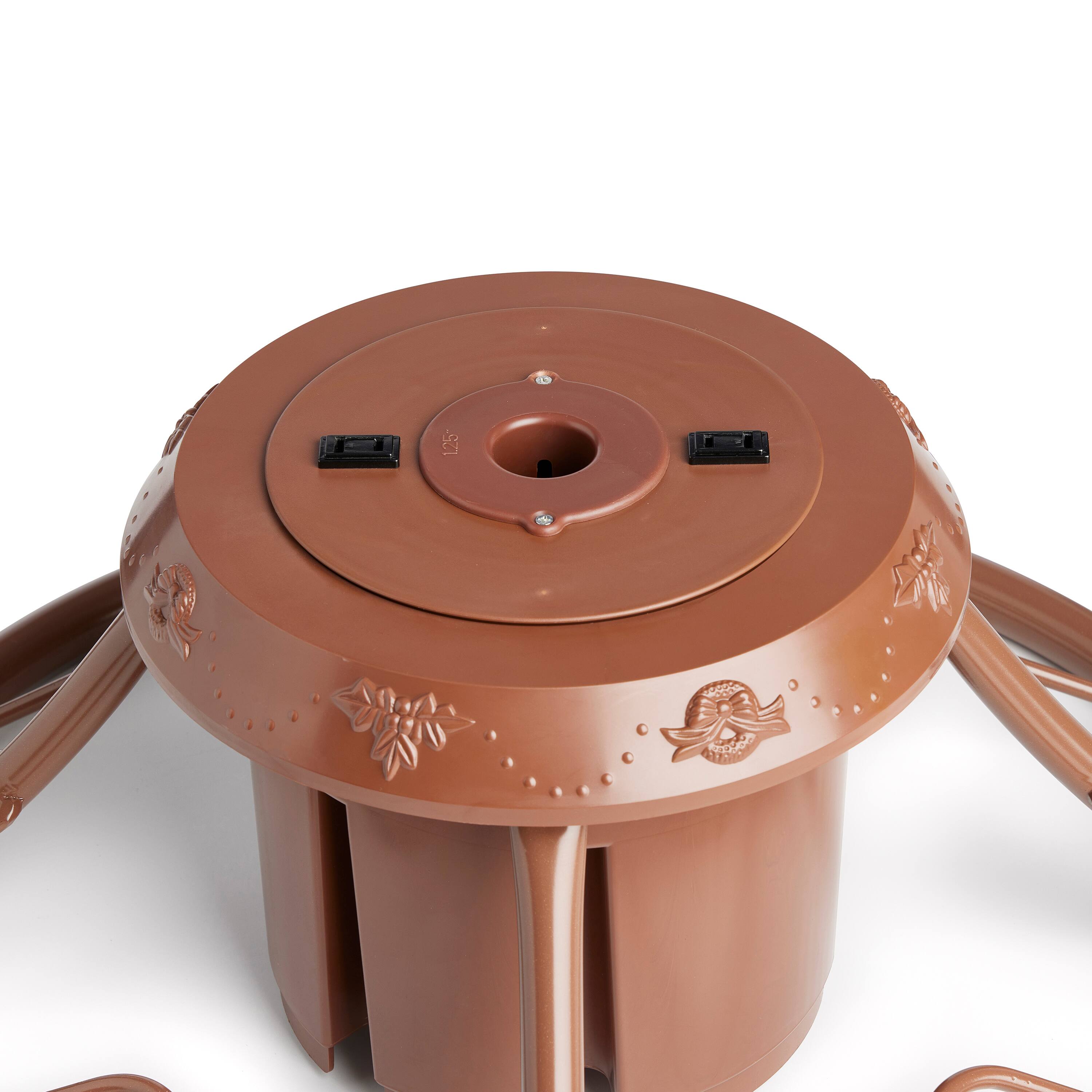 Alt View 7. Home Heritage - Home Heritage 1-1.75" Artificial Christmas Tree Base Rotating Metal Stand, Brown - Brown.