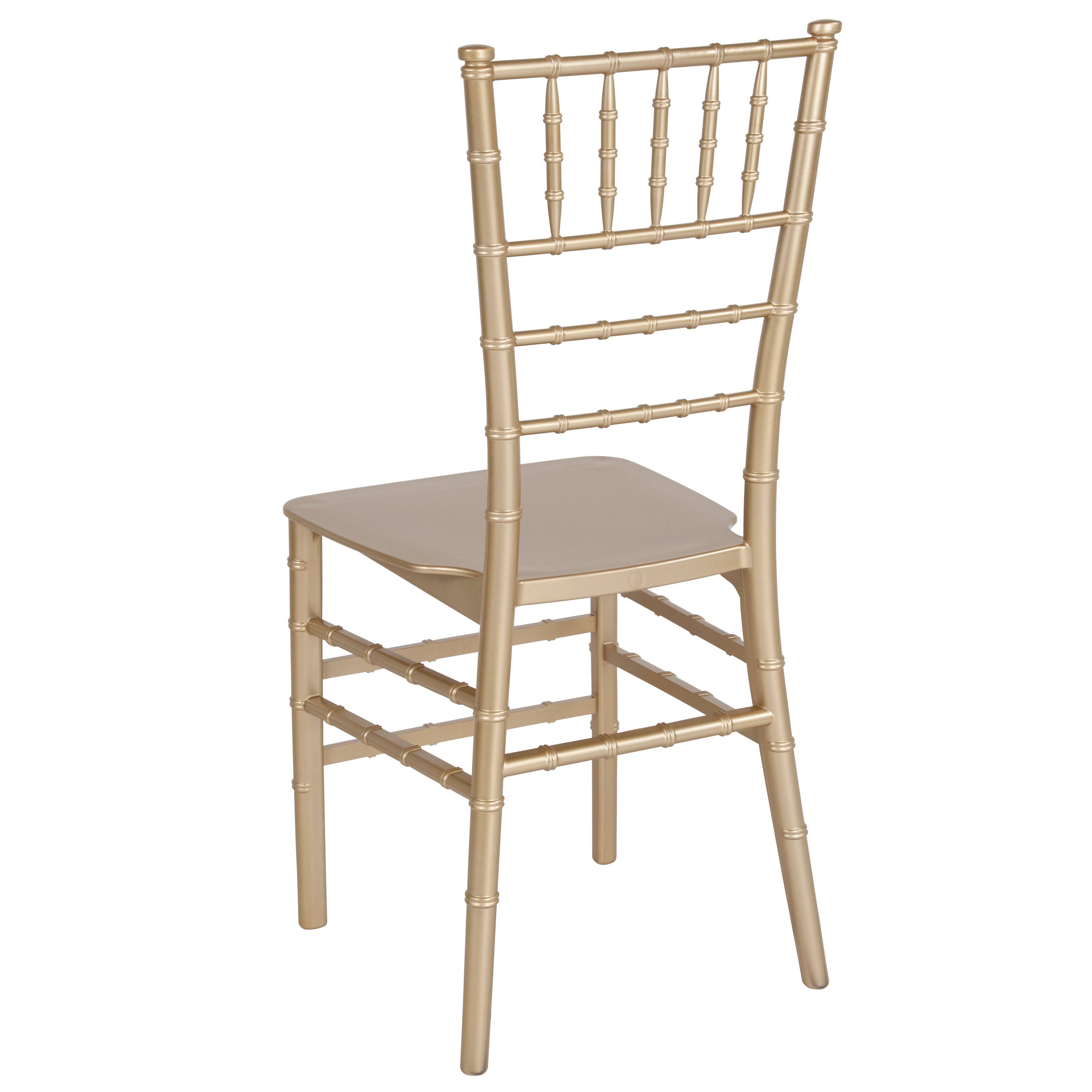 Alt View 5. Emma + Oliver - Resin Stacking Dining Chiavari Chair - Gold.