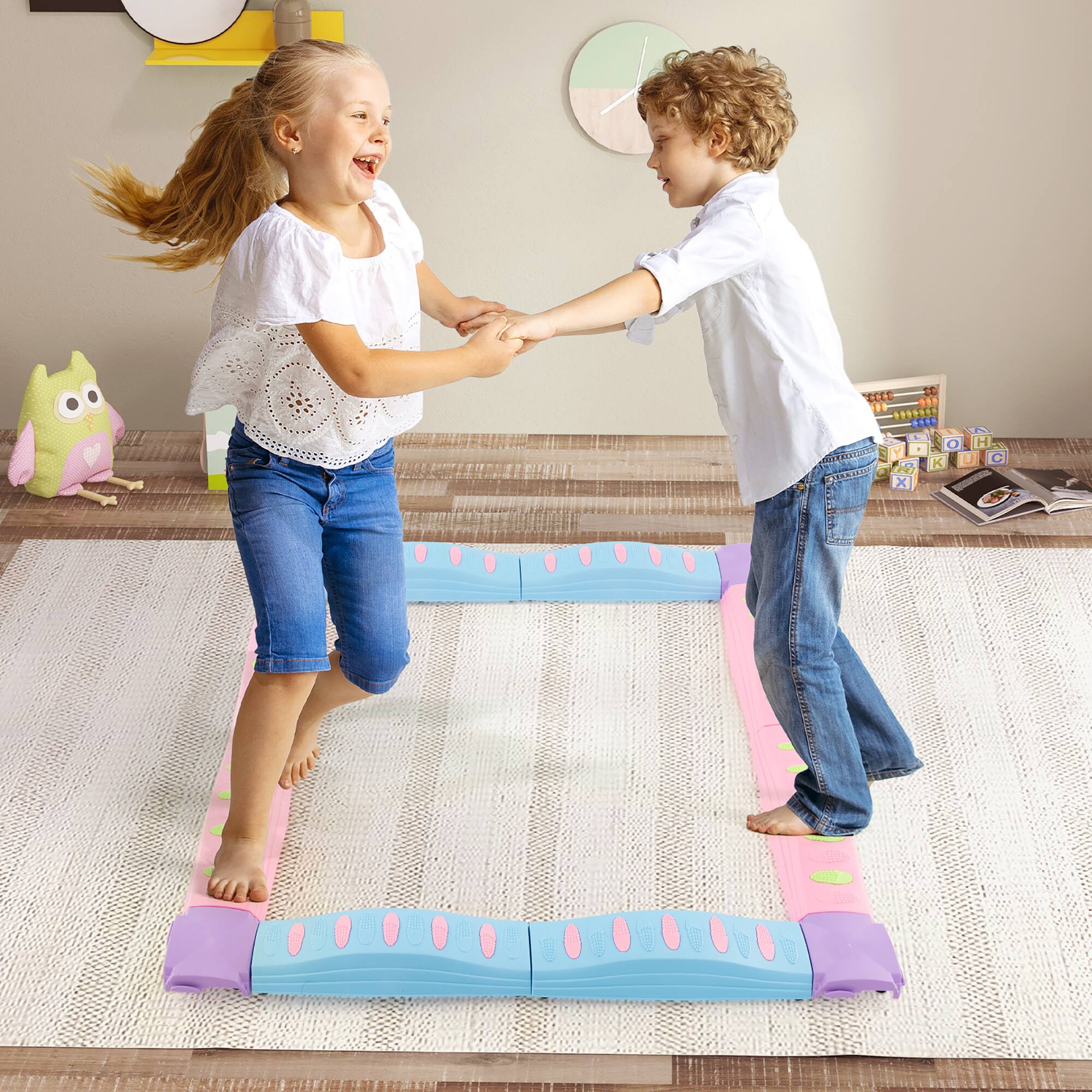 Alt View 1. Gymax - Gymax Colored Balance Beams for Kids w/ Non-slip Textured Surface Bottom Pad Multicolor - Multicolor.