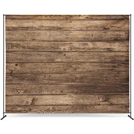 Front. Zink - Wooden Wall Backdrop - Wrinkle-Free Photo Studio Backdrop for Parties, Baby Showers, and More - Multicolor.