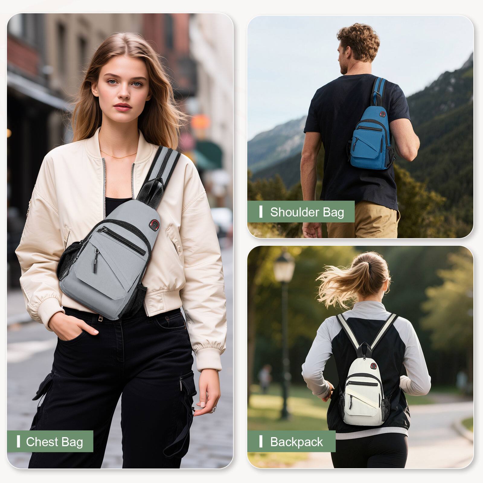 - Shoulder Bag
- Chest Bag
- Backpack