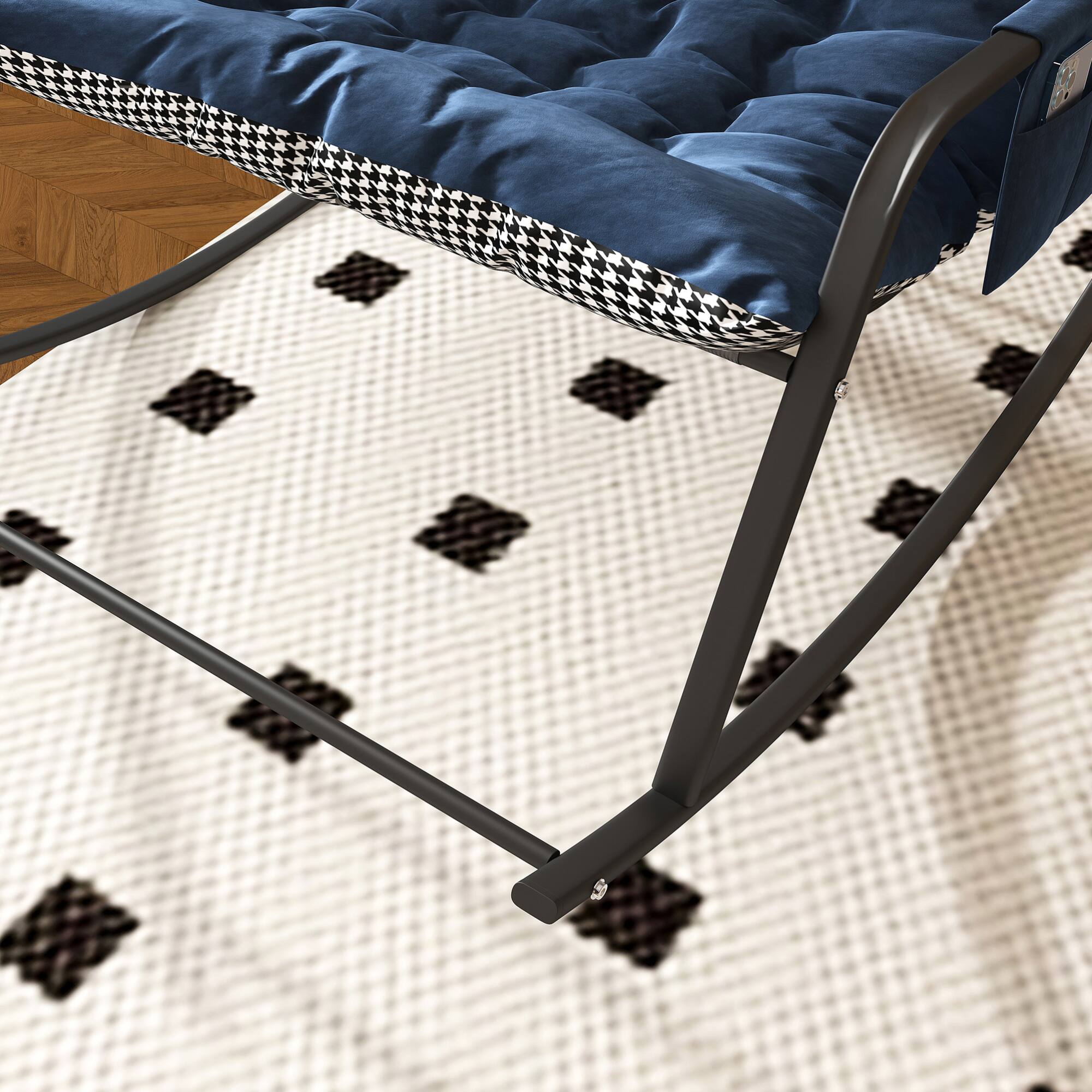 Alt View 5. GOODSILO - Comfortable Rocking Lounge Chair with Storage and Ergonomic Design for Indoor and Outdoor Use - Blue.