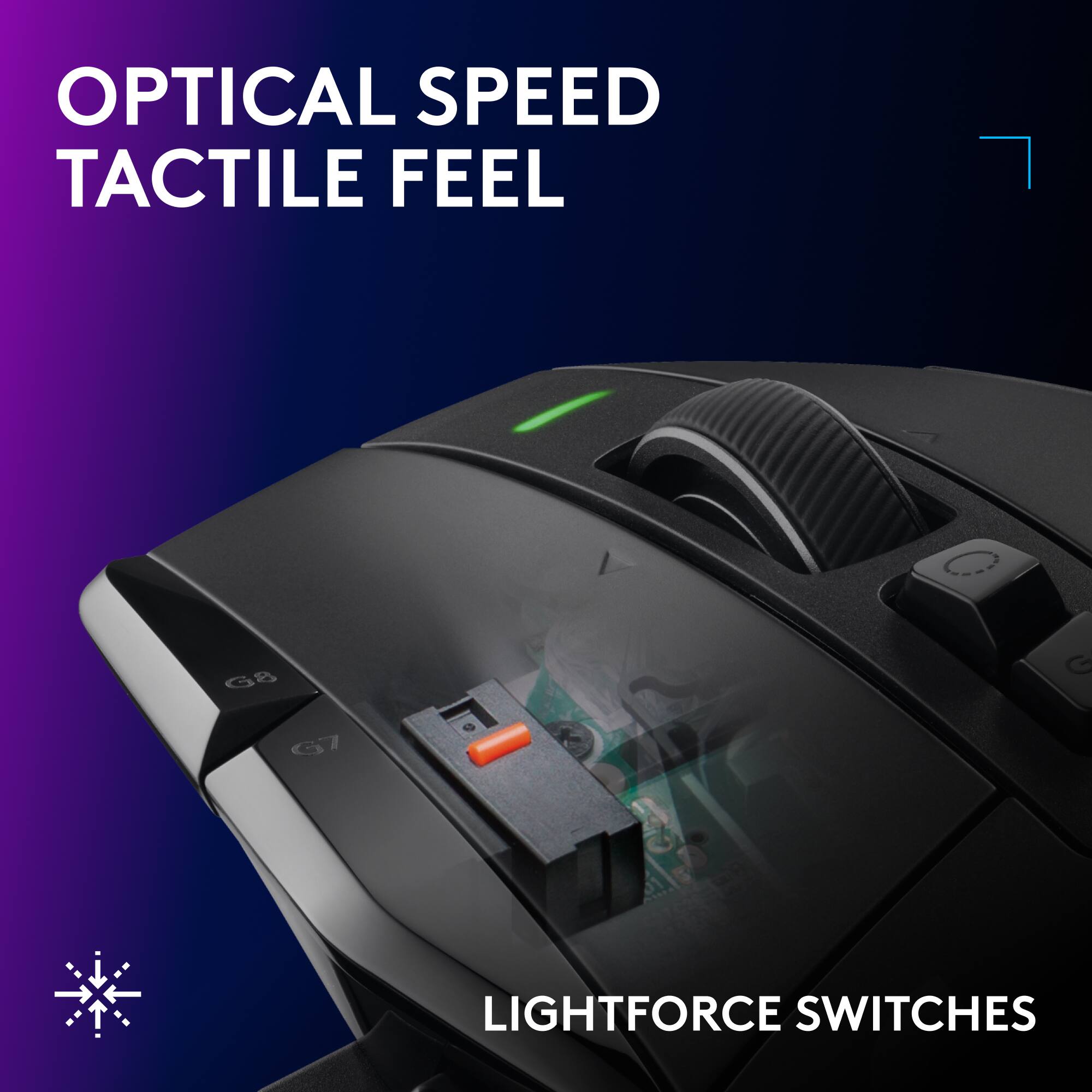 OPTICAL SPEED TACTILE FEEL

G8
G
G7
1

LIGHTFORCE SWITCHES