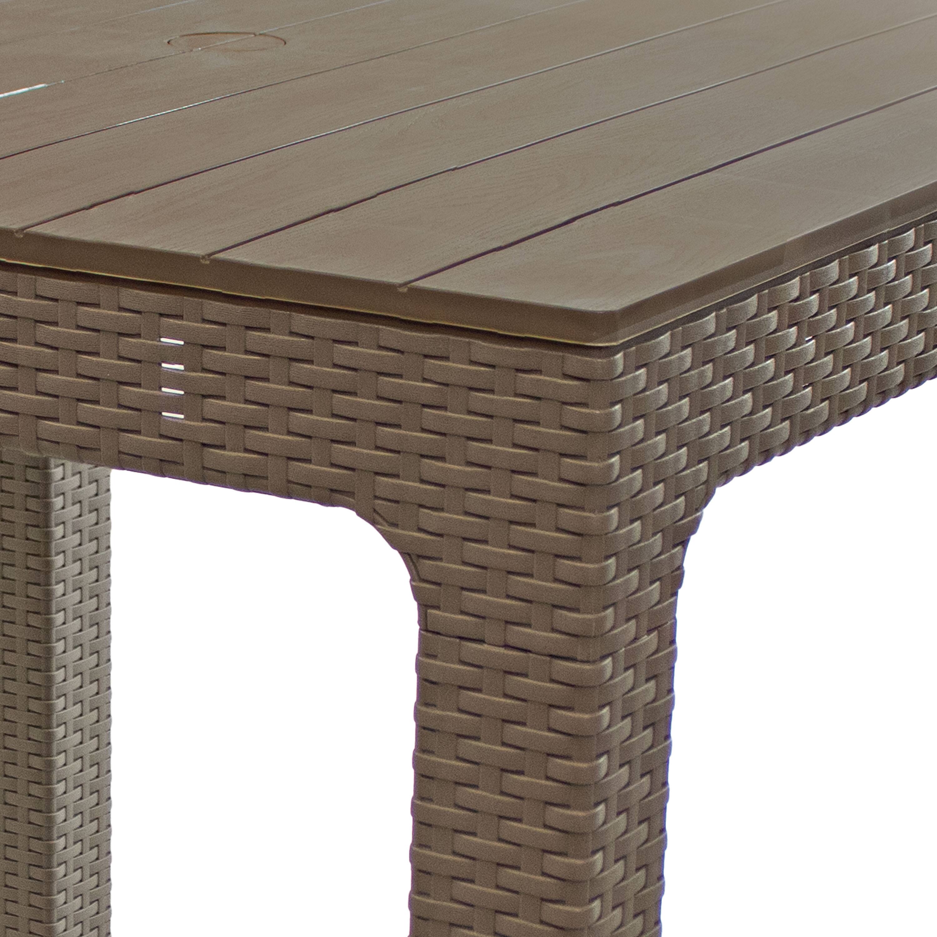 Alt View 5. Sunnydaze - Square Polypropylene Outdoor Dining Table - 29.5 in - Champagne.