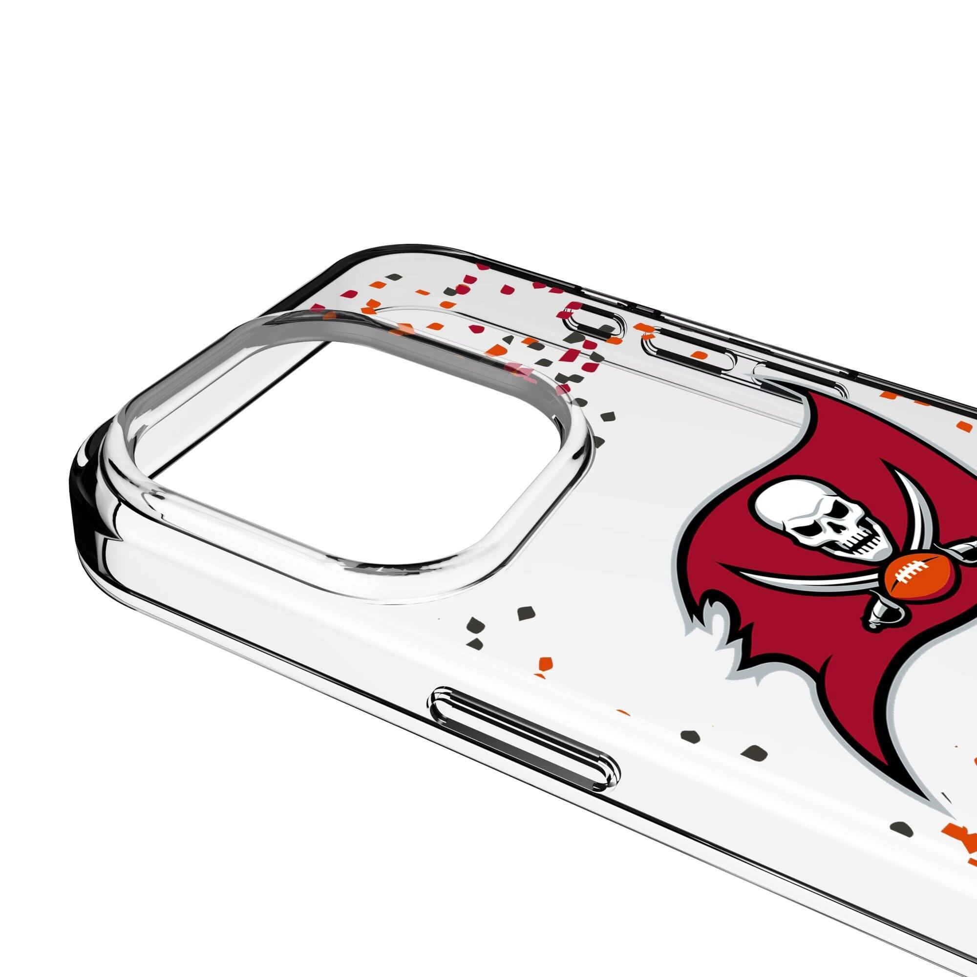 Alt View 2. Keyscaper - Tampa Bay Buccaneers iPhone Clear Case with Confetti Design - 15 Pro Max - Multicolor.