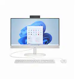HP - Refurbished Excellent - 24-CR0026 23.8" FHD Intel Core i3-N300 8GB DDR4 256GB SSD Intel UHD Windows 11 Home All-in-One Desktop - White