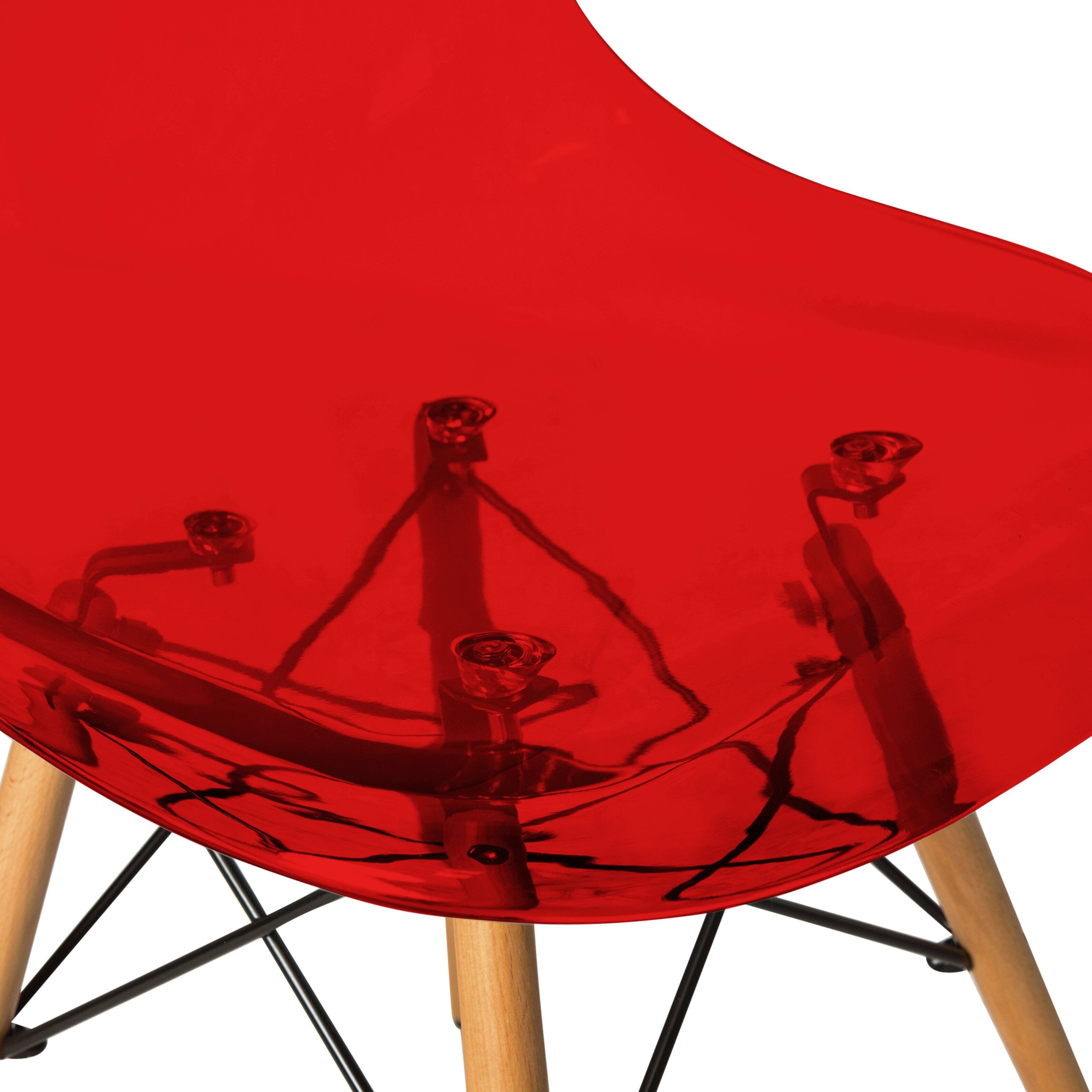 LeisureMod Dover 4 Piece Mid Century Modern ABS Plastic Dining Chair ...
