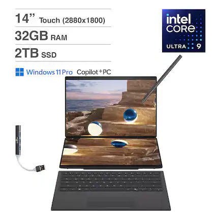 14" Touch (2880x1800)
32GB RAM
2TB SSD
Intel Core Ultra 9
Windows 11 Pro Copilot+PC