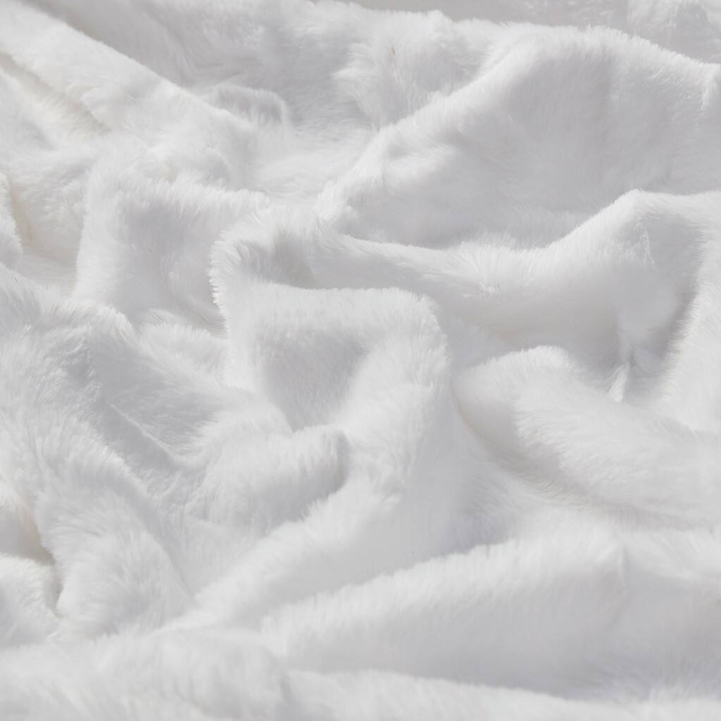 Alt View 5. Gracie Mills - Gracie Mills Shawn Brushed Faux Fur to Mink Oversized Throw - White.