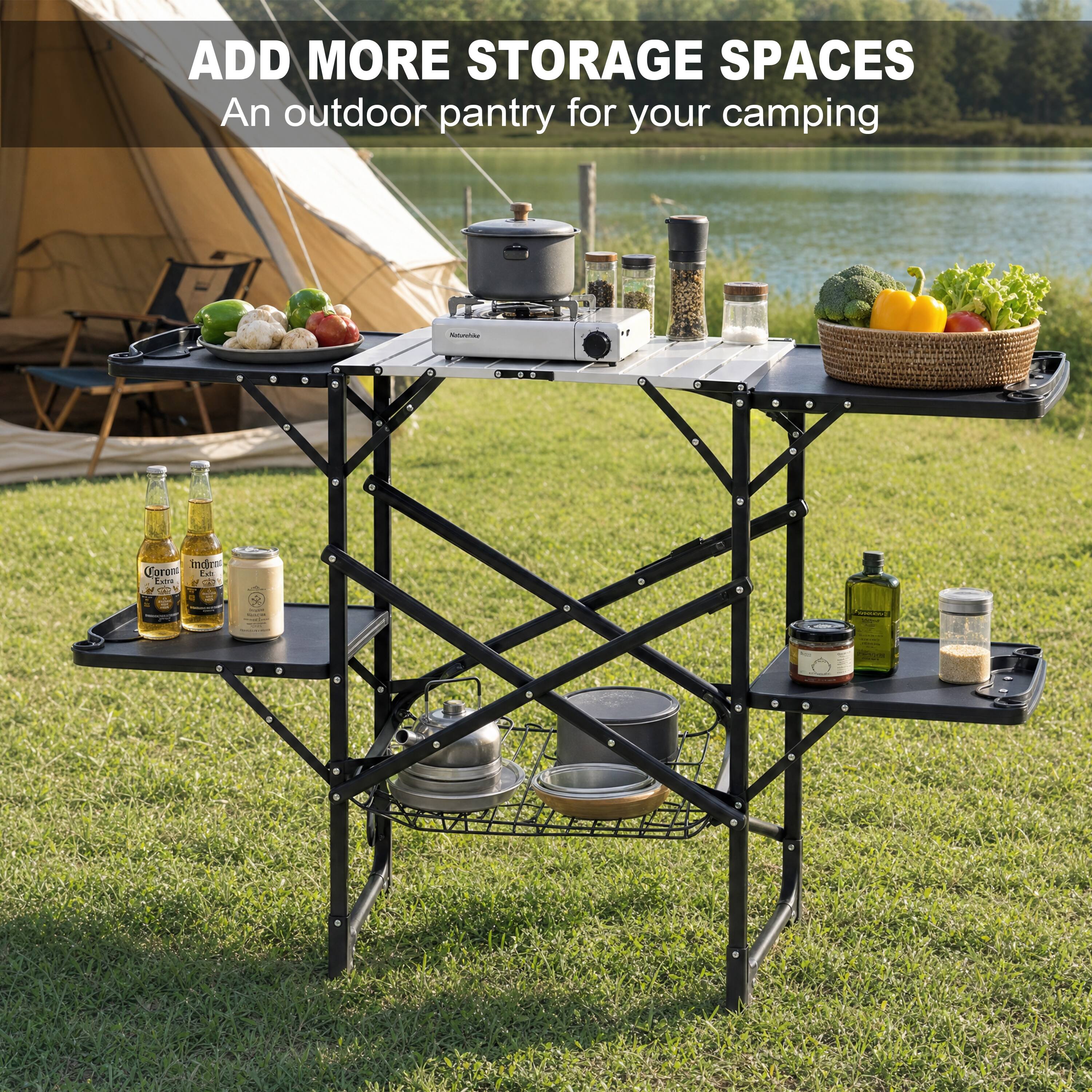 ADD MORE STORAGE SPACES  
An outdoor pantry for your camping