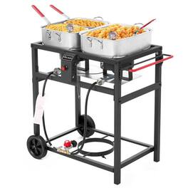Fire Riot - Double 18QT Deep Fryer Cart KD - Black