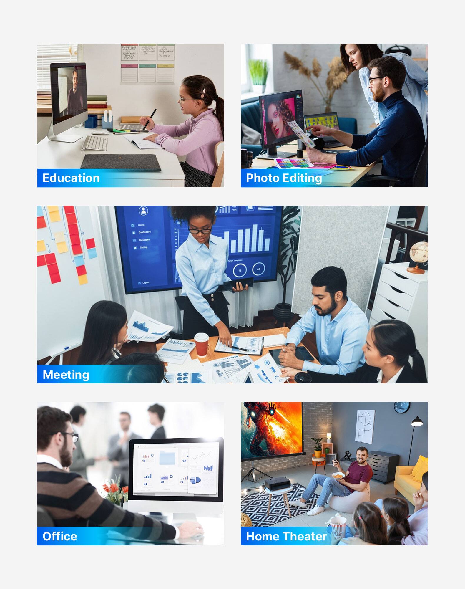 ConColomientes Information  
At OFFIES YOUR  
Education  
Photo Editing  
Meeting  
Office  
Home Theater