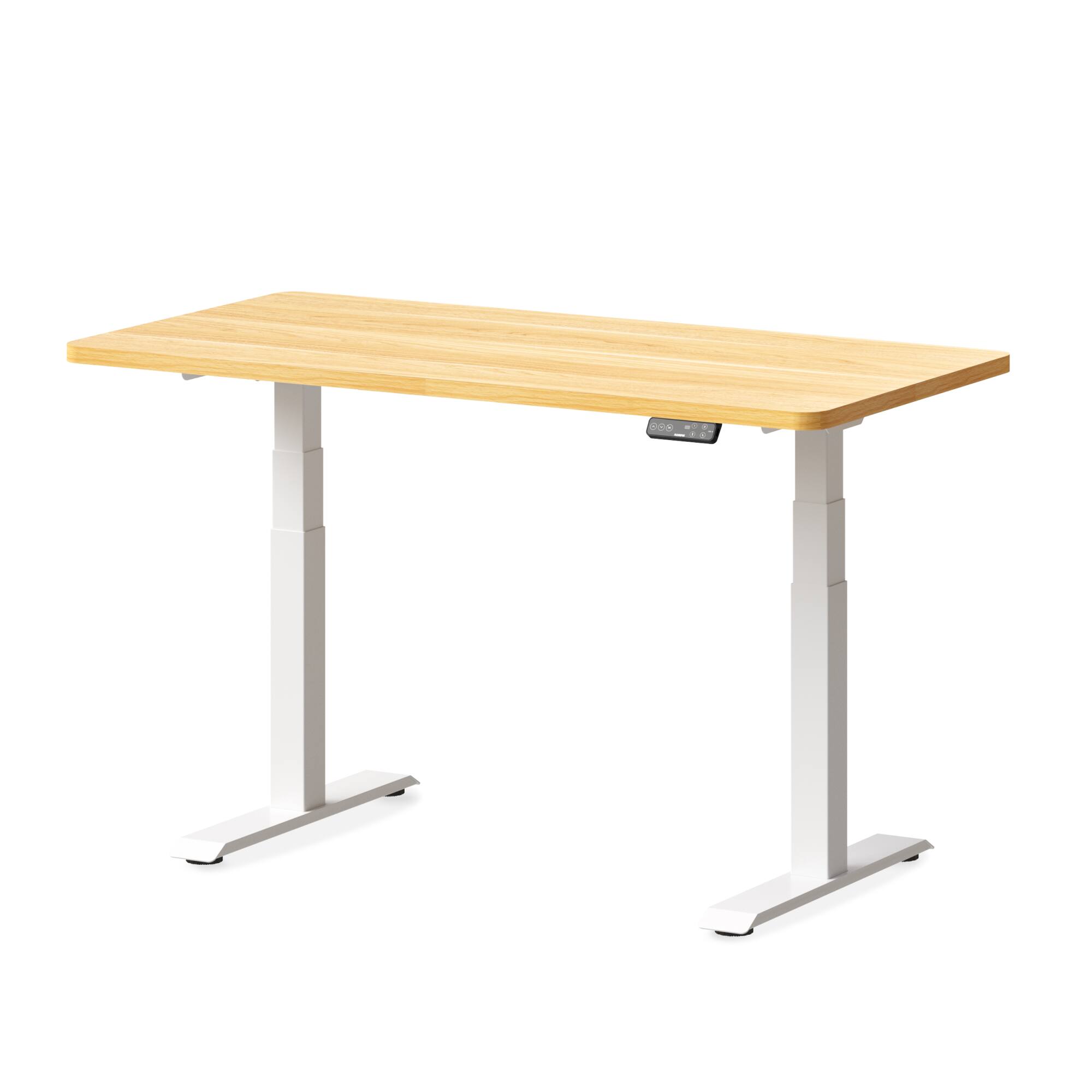 Angle. FlexiSpot - FlexiSpot E7 55''W Electric Adjustable Standing Desk Chipboard, Maple/White - Maple.