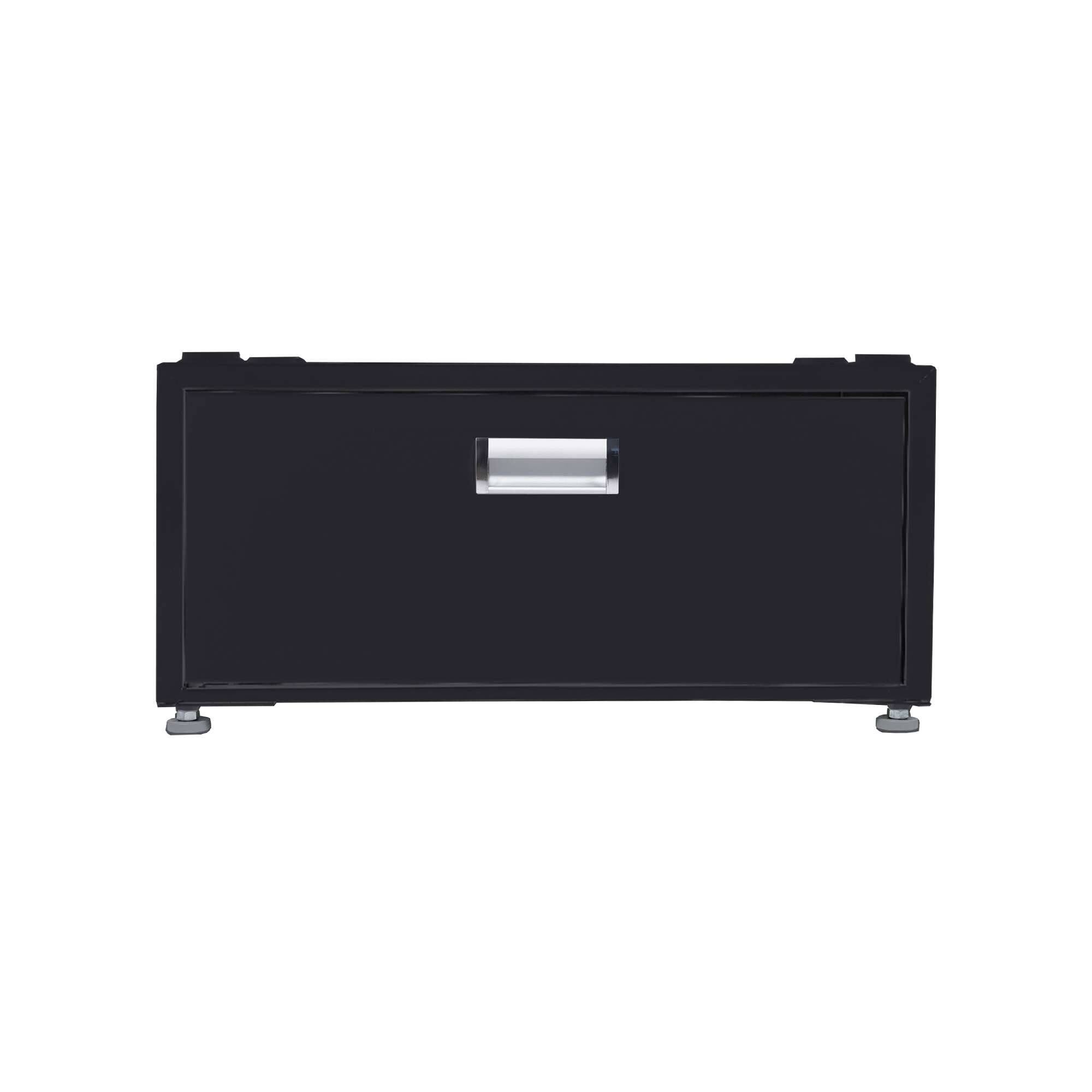 Front. Equator - Equator 24in Laundry Pedestal 11in tall + Rollout Storage Drawer Adjustable feet - Grey.