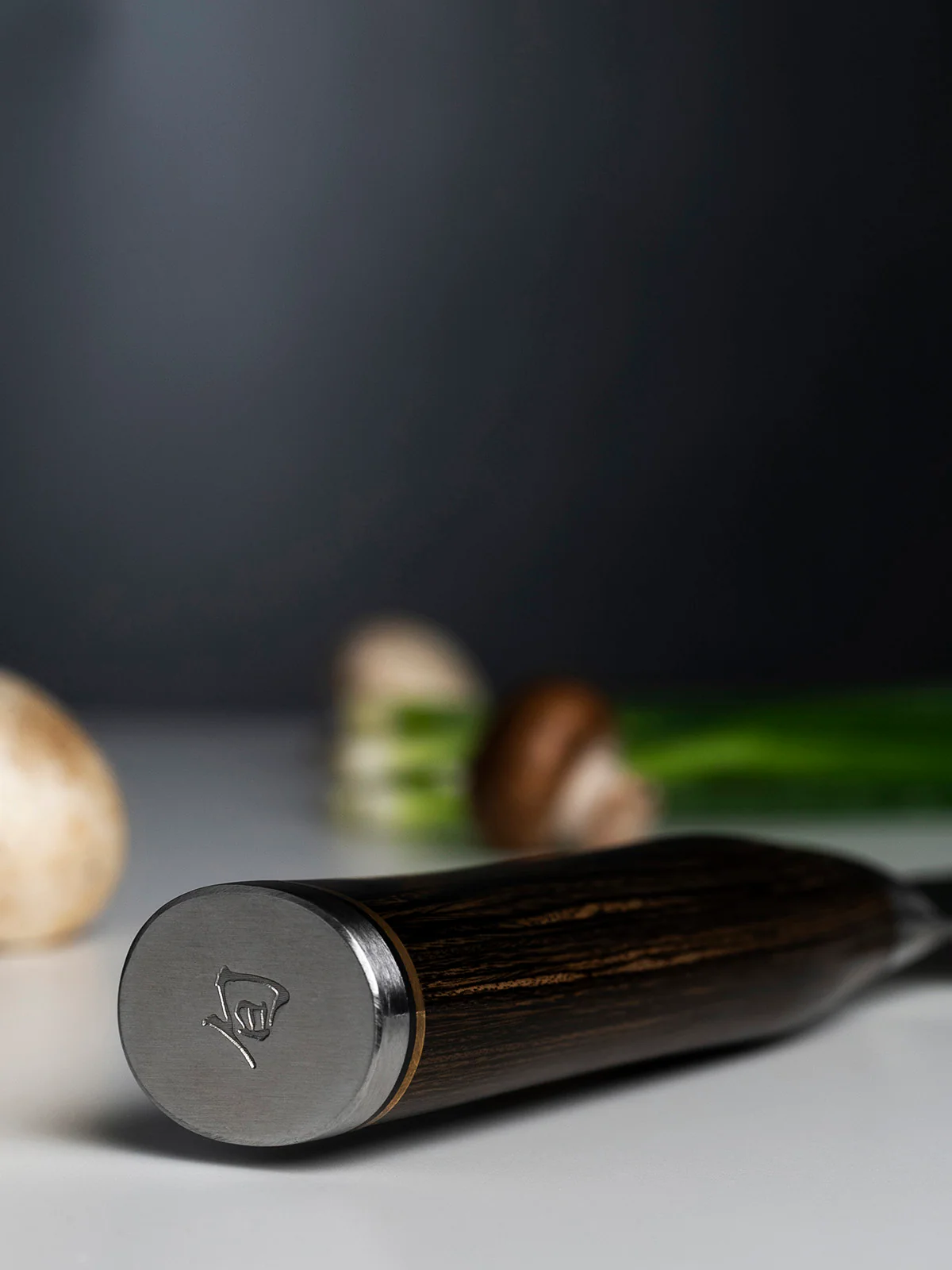 Alt View 1. Shun - Premier Santoku Knife, 5.5 Inch - Brown.