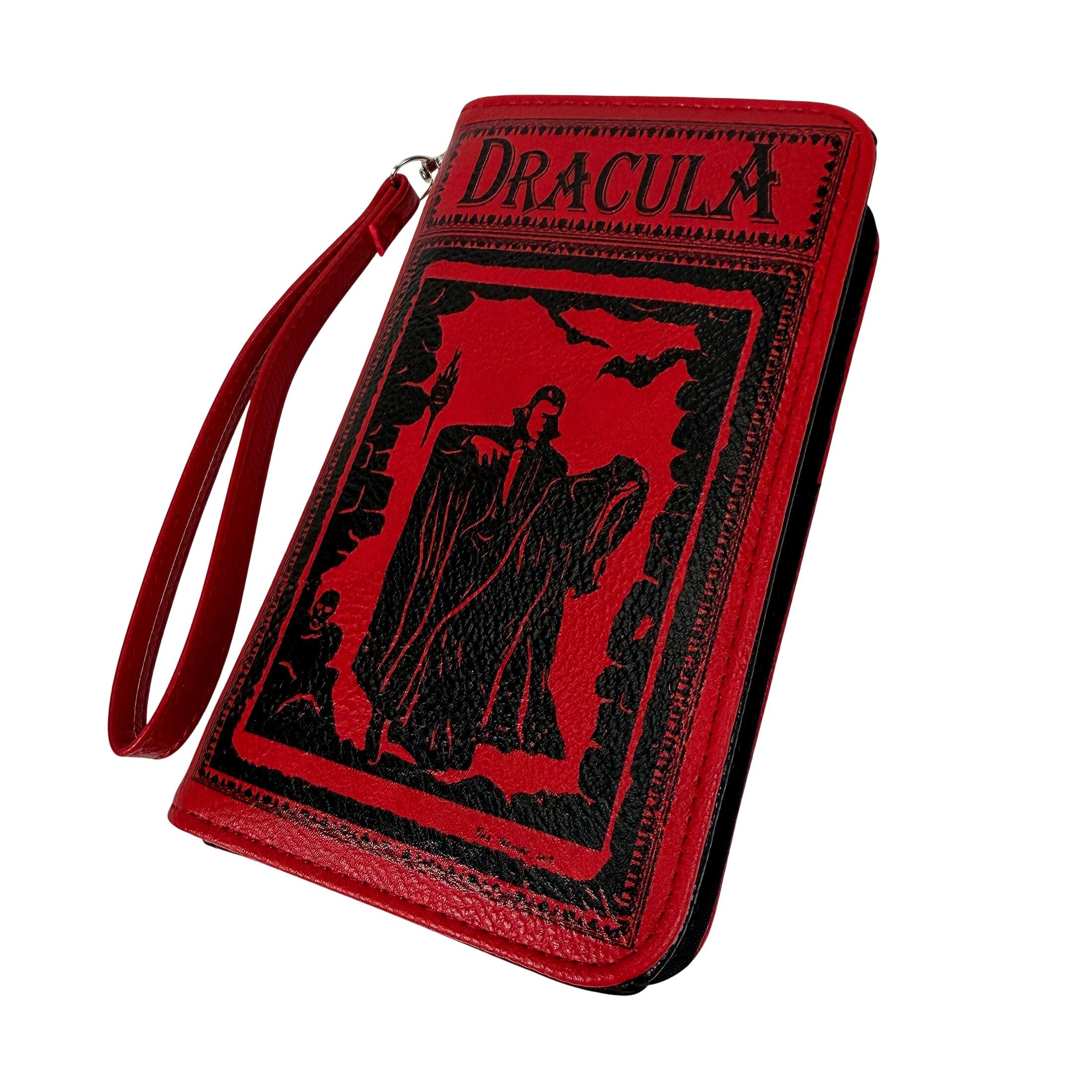 Alt View 2. Things2Die4 - Womens Bifold Wallet Dracula RFID Wristlet Red Vinyl 7 X 4.25 in Clasp - Red.