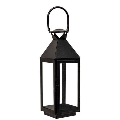 Front. BreeBe - Iron & Glass Lantern - Black.