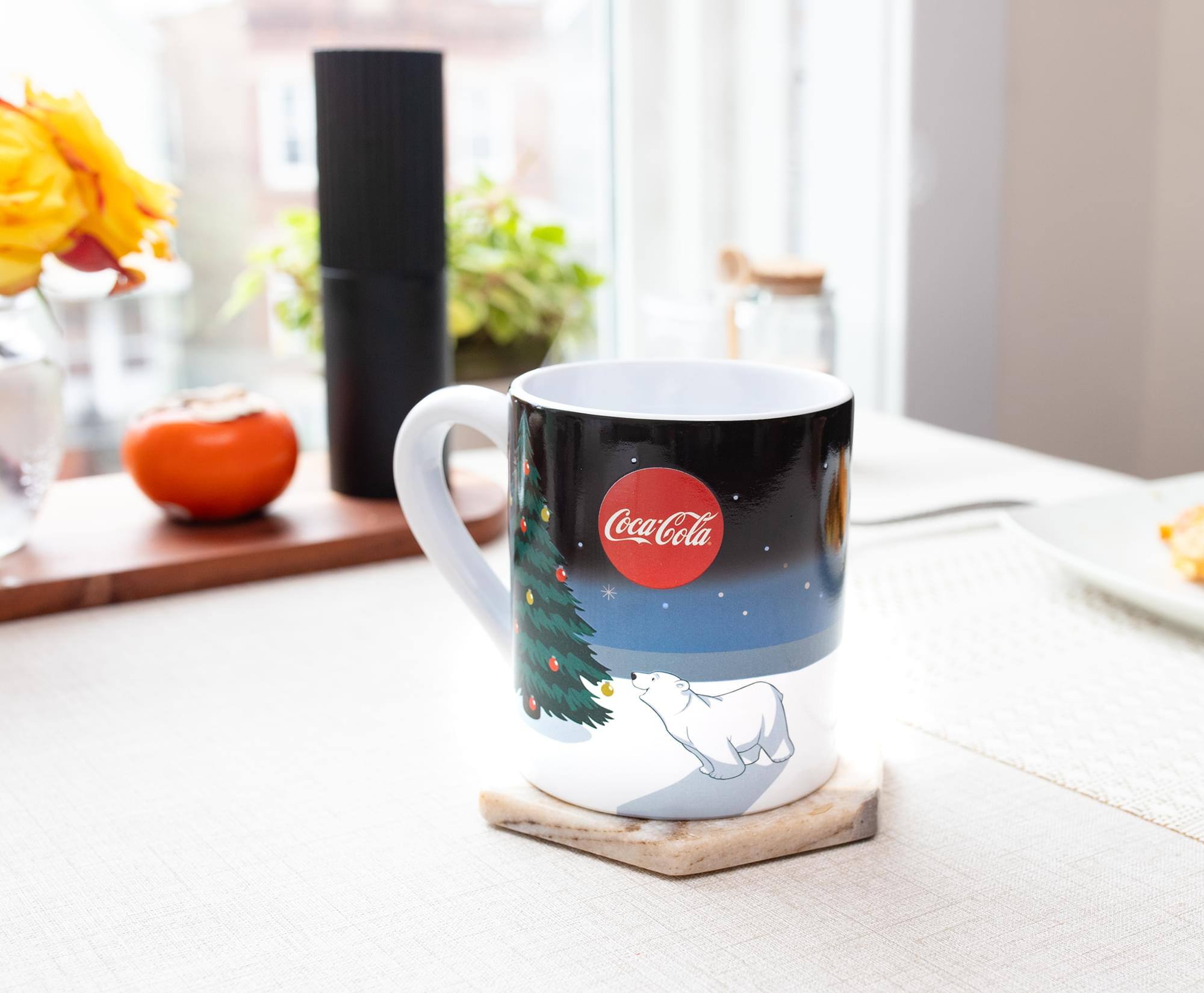 Alt View 4. Silver Buffalo - Coca-Cola Holiday Polar Bears Heat-Reveal Ceramic Mug | Holds 14 Ounces - Blue.