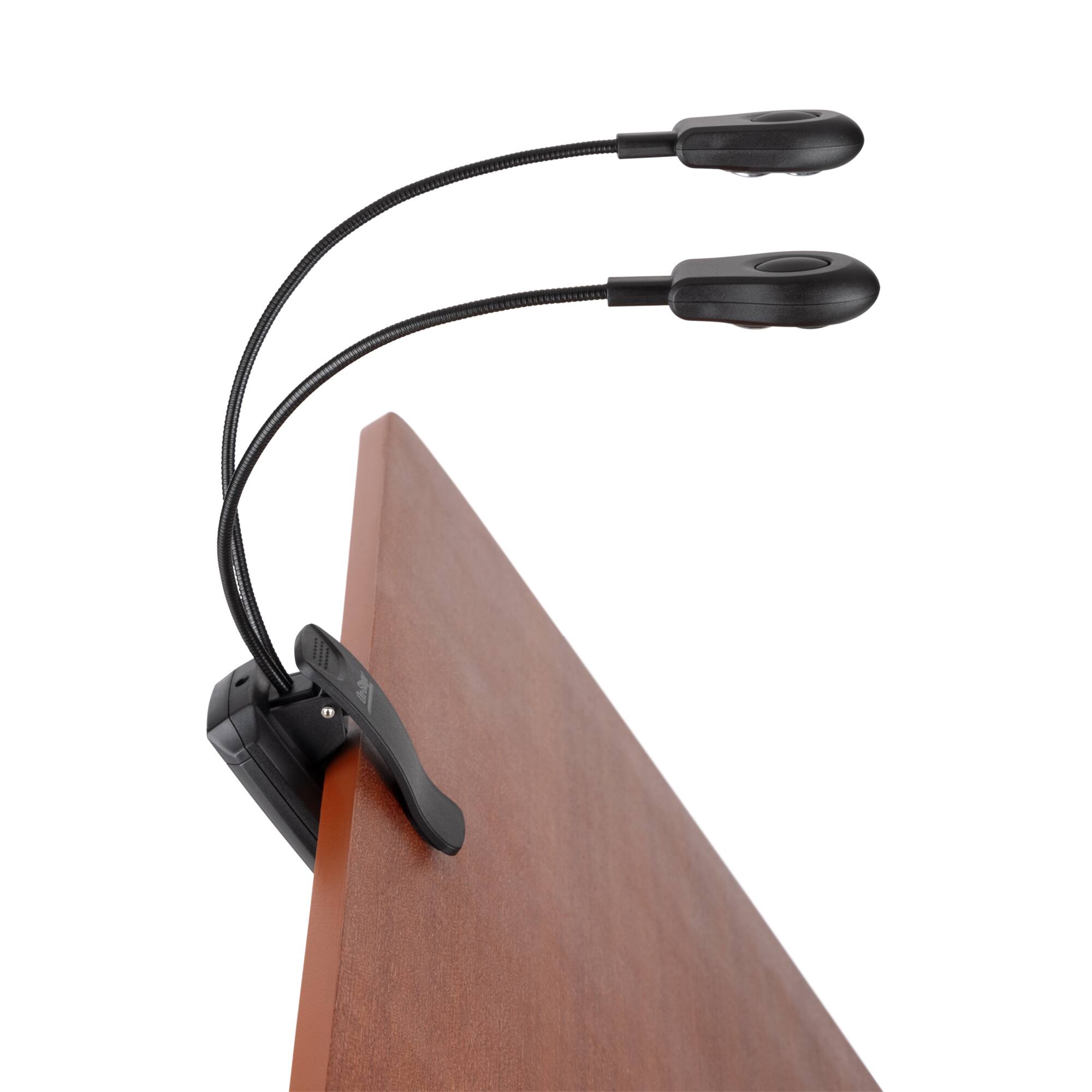 Alt View 6. On Stage Stands - On-Stage LED204 Clip-On Duo LED Light (Sheet-Music-Stand Lighting, Tabletop Base, Two Adjustable Goosenecks, High- and - Black.