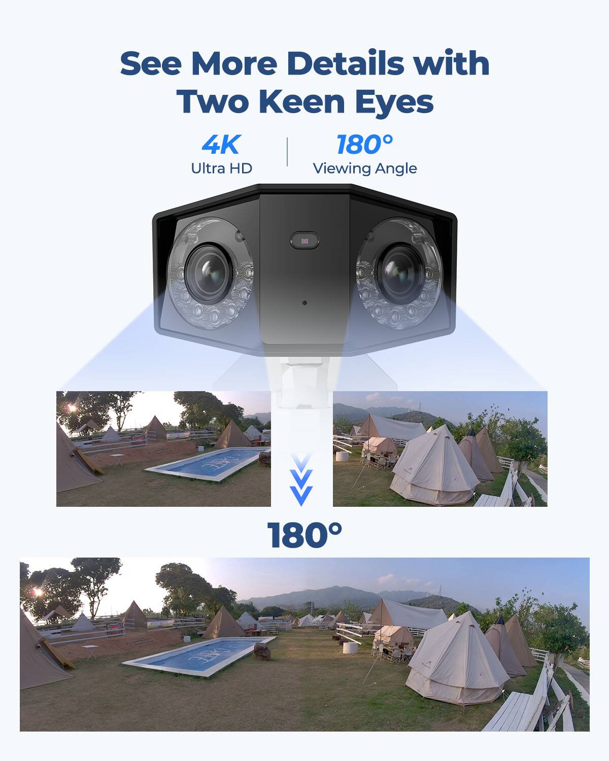 See More Details with Two Keen Eyes  
4K Ultra HD  
180° Viewing Angle