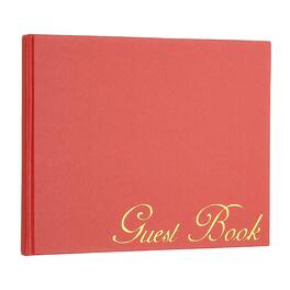 Unique Bargains - Elegant Guestbook 9x7 Inch Offset Paper Wedding Sign in Book with 50 Blank 120GSM Pages for Events - Red