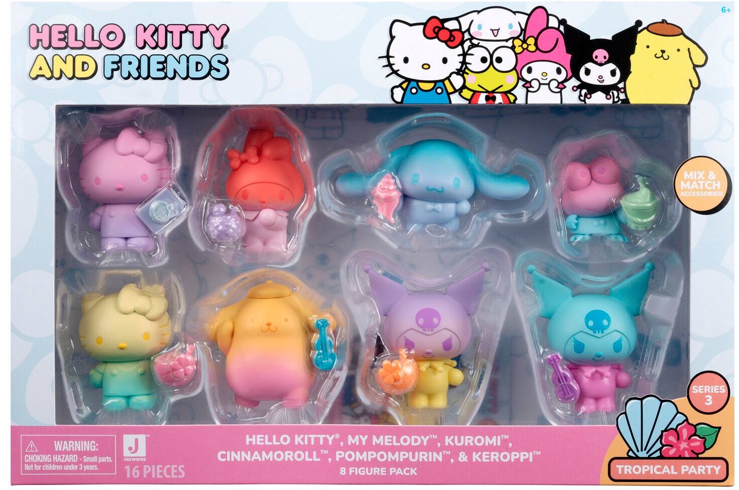 Jazwares - Hello Kitty and Friends Ombre Tropical Party - 2” Figure 8-Pack (Series 3)