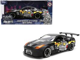 Jada - 2009 Nissan GT-R (R35) Ben Sopra Matt Black with "Mechagodzilla" Graphics "Hollywood Rides" Series 1/24 - Matte Black