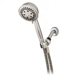 Waterpik - PowerPluse Massage Nickel 7 settings Handheld Showerhead 1.8 gpm - Brushed