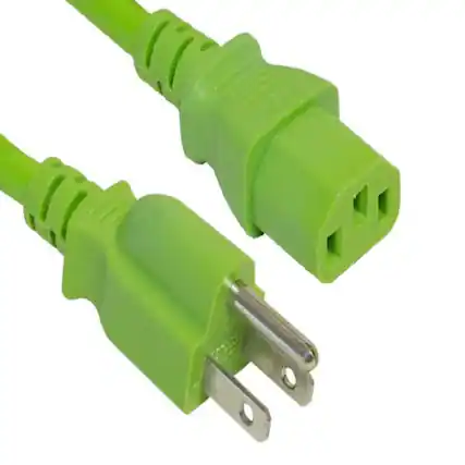 Front. Sanoxy - SANOXY Cables and Adapters; 2 PACK of4ft 18 AWG Universal Power Cord IEC320 C13 to NEMA 5-15P, Green - Green.