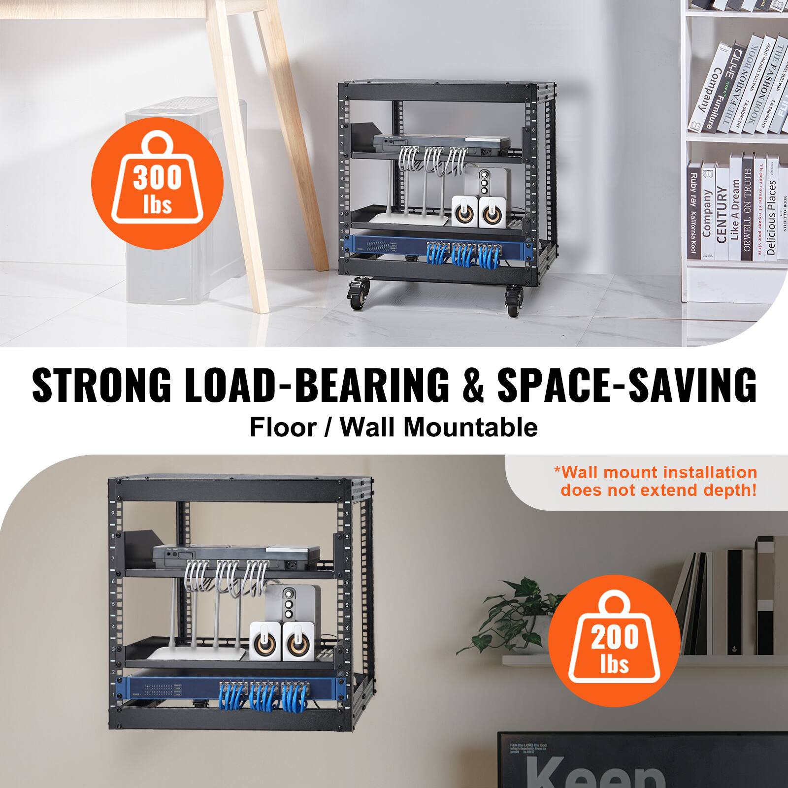 300 lbs CA 10XO I THE OUVE ASHONBOOK YOOR I VA Company I ASHON seE PA Furniture THEF i BOOK TAMAuna I 1 Ruby TRUTH 1 IY ream ! Places I Company ON Caliurnia CENTURY Like E TIAMNO i I Delicious cious I Kool ! De STRONG LOAD-BEARING & SPACE-SAVING Floor / Wall I Mountable *Wall mount installation does not extend depth! "I 200 lbs Si - Keen

STRONG LOAD-BEARING & SPACE-SAVING  
Floor / Wall Mountable  
*Wall mount installation does not extend depth!