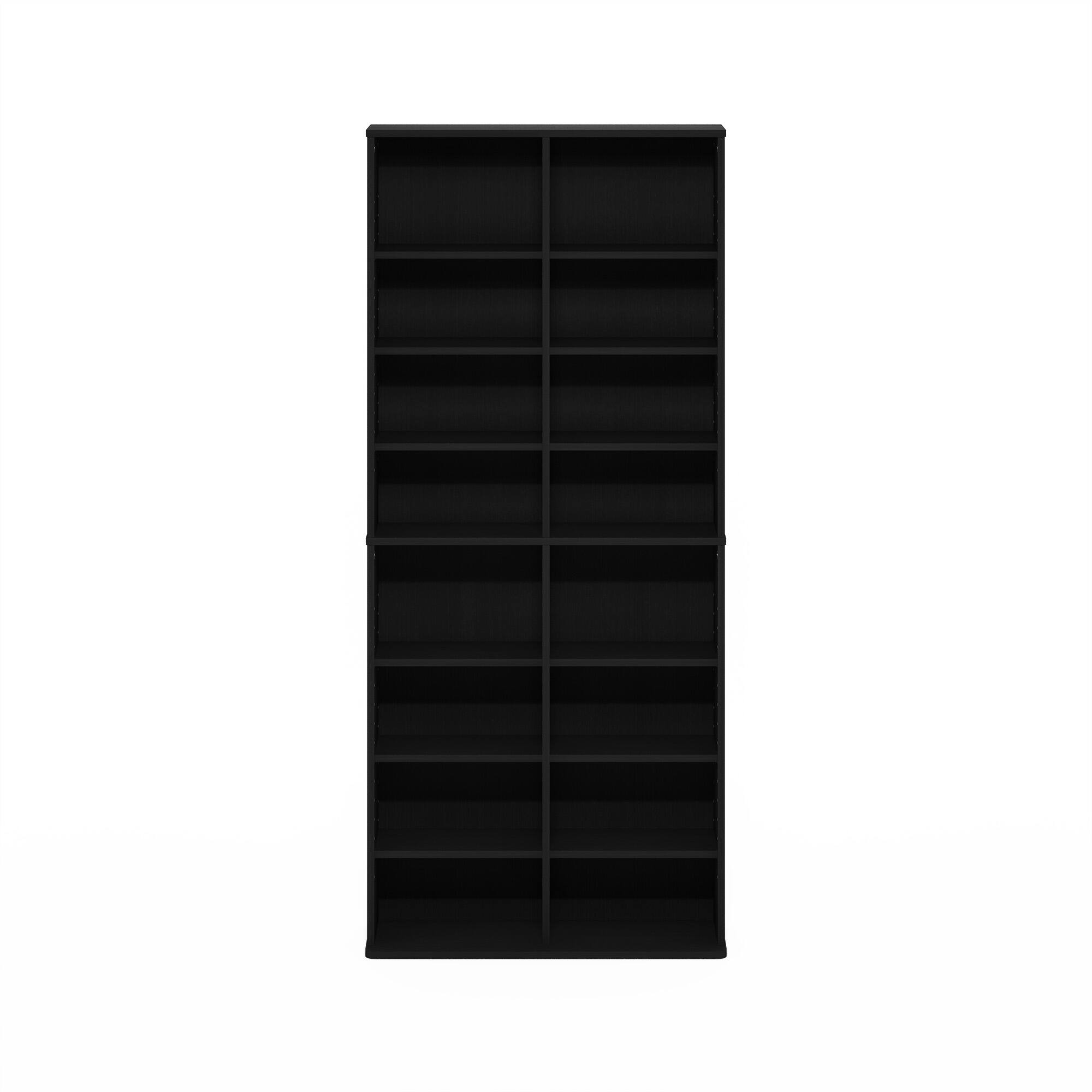 Alt View 2. Furinno - JAYA 16-Shelf Multimedia Media Storage Tower Rack with Adjustable Shelves - Americano.