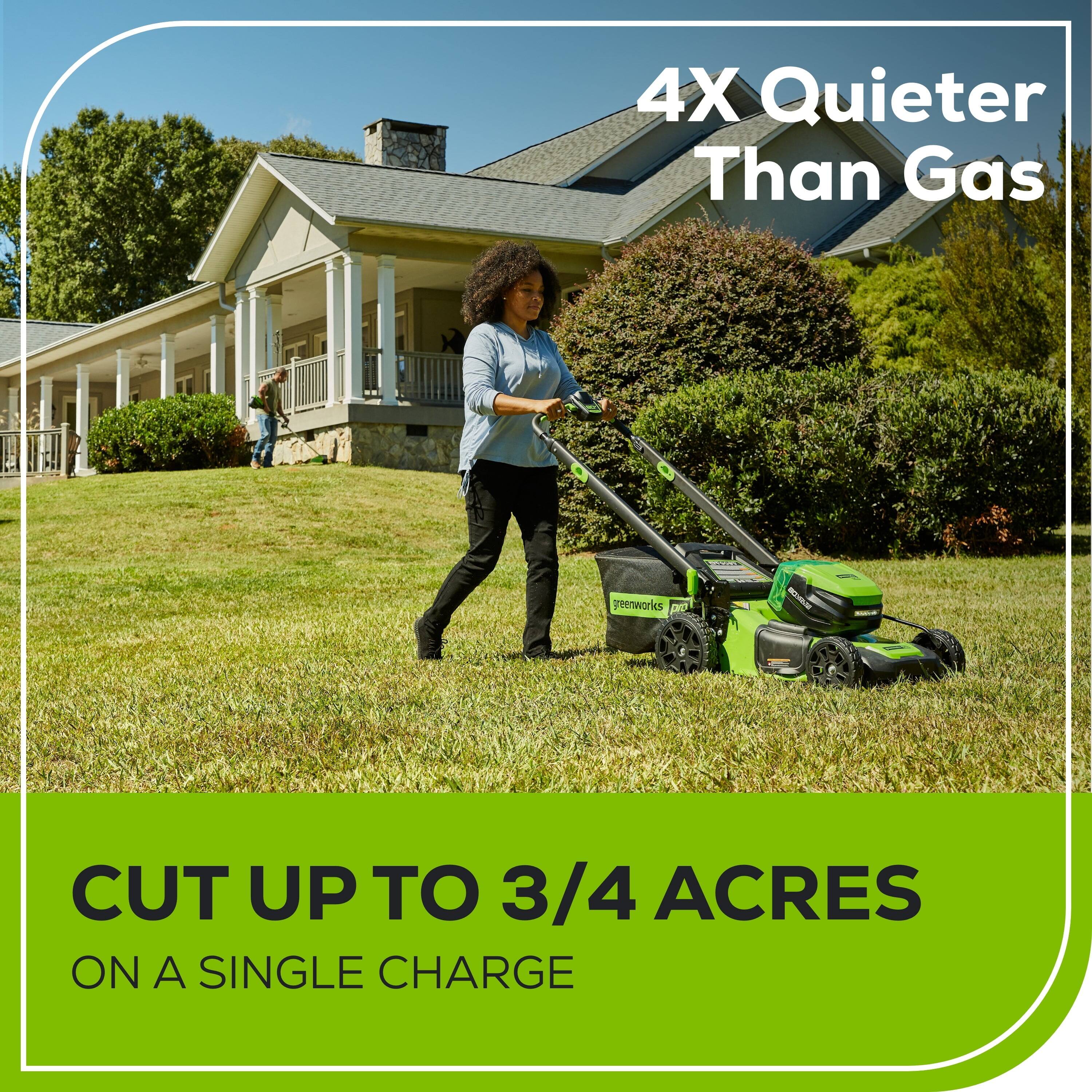 4X Quieter Than Gas

CUT UP TO 3/4 ACRES ON A SINGLE CHARGE