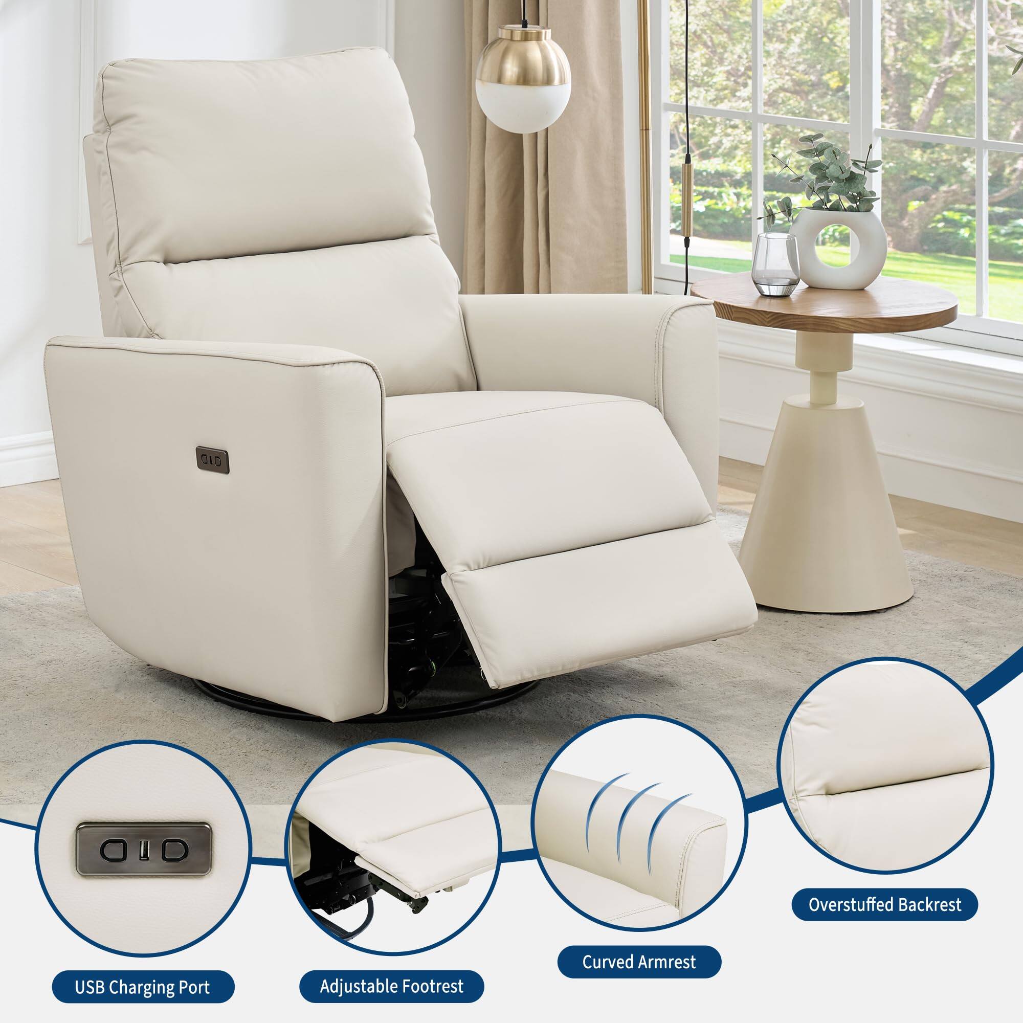 01G OID

- Overstuffed Backrest
- USB Charging Port
- Adjustable Footrest
- Curved Armrest