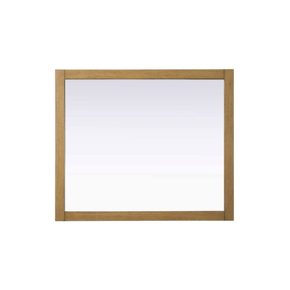 Alt View 2. Elegant Kitchen and Bath - Noah Wooden Rectangle Mirror 42 x 36 in Honey Teak - Honey Teak.