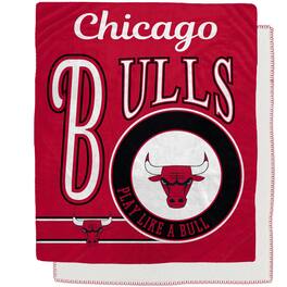 Pegasus - Chicago Bulls 50" x 60" Retro Emblem Flannel Fleece Sherpa Blanket - Multicolor