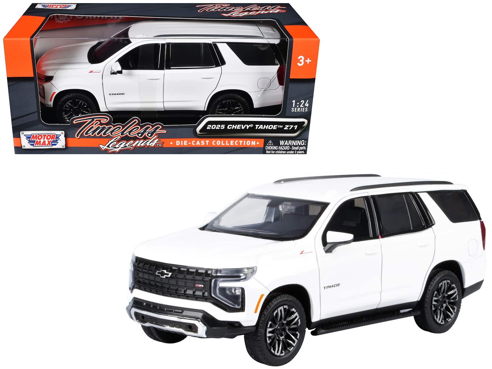 2025 Chevrolet Tahoe Z71 "Timeless Legends" Series 1/24 Diecast Model Car by Motormax - White