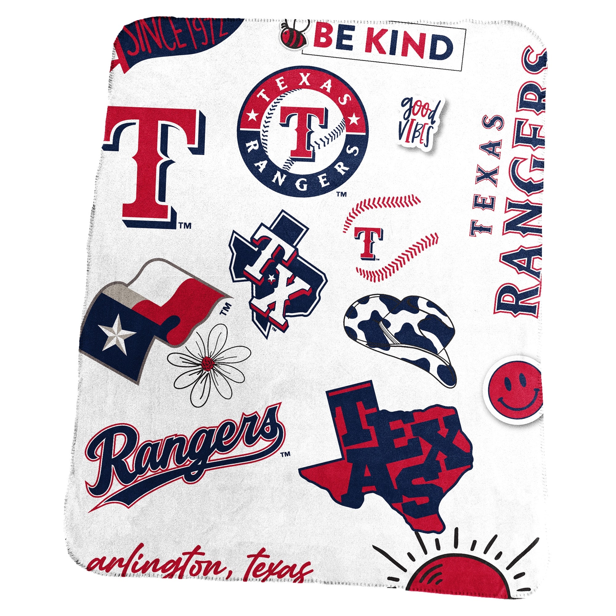 SINCE 1914  
BE KIND  
TEXAS RANGERS  
good VIBES  
TEXAS RANGERS  
arlington, texas