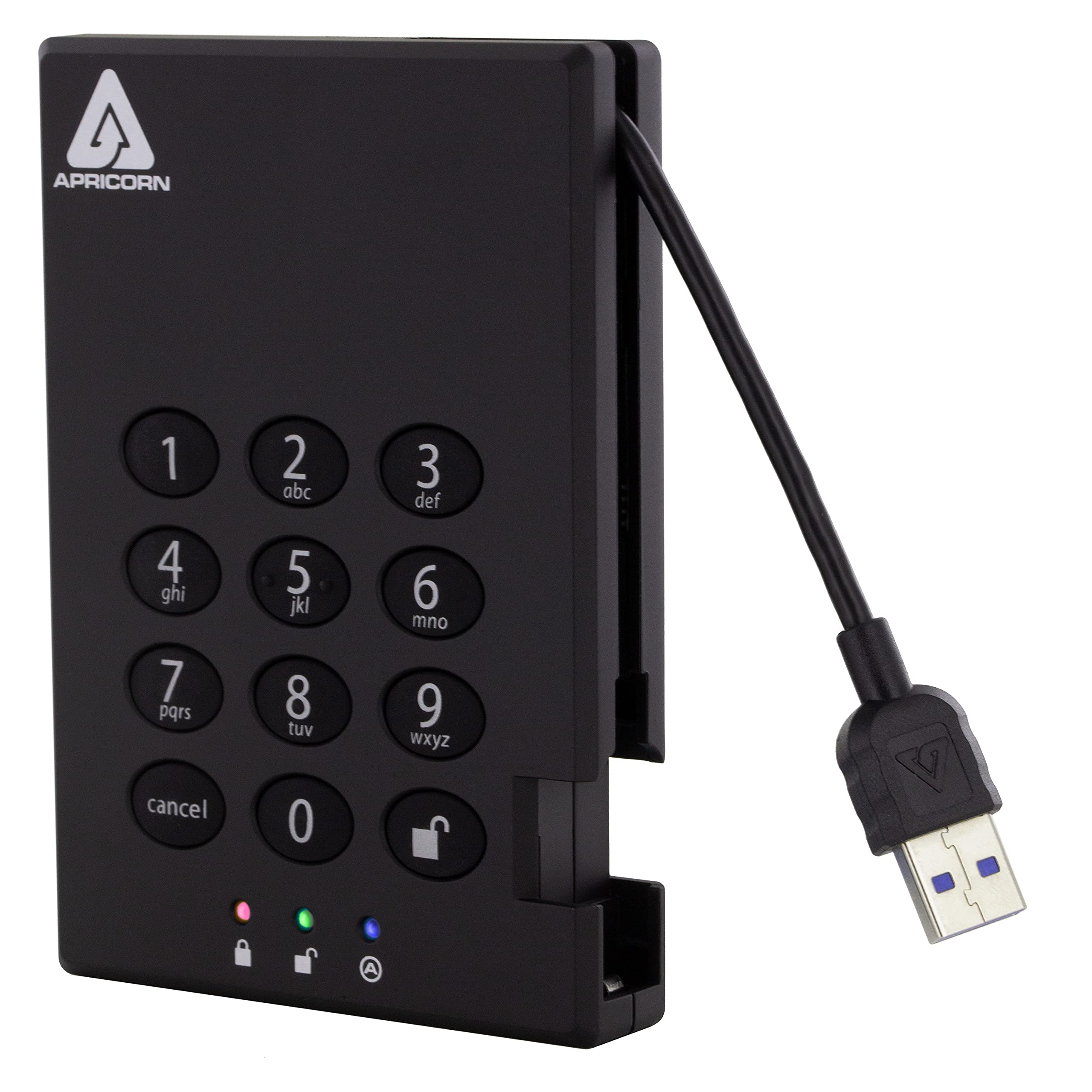 Apricorn - Aegis Padlock A25-3PL256-1000 1 TB External Hard Drive - Black