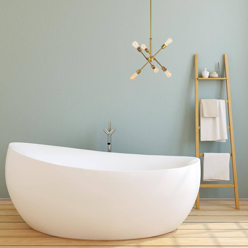 Alt View 5. Living District - Axel 6 Lights Brass Pendant - Brass.