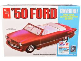 Skill 2 Model Kit 1950 Ford Convertible "Street Rods" 3-in-1 Kit 1/25 Scale Model by AMT - Red