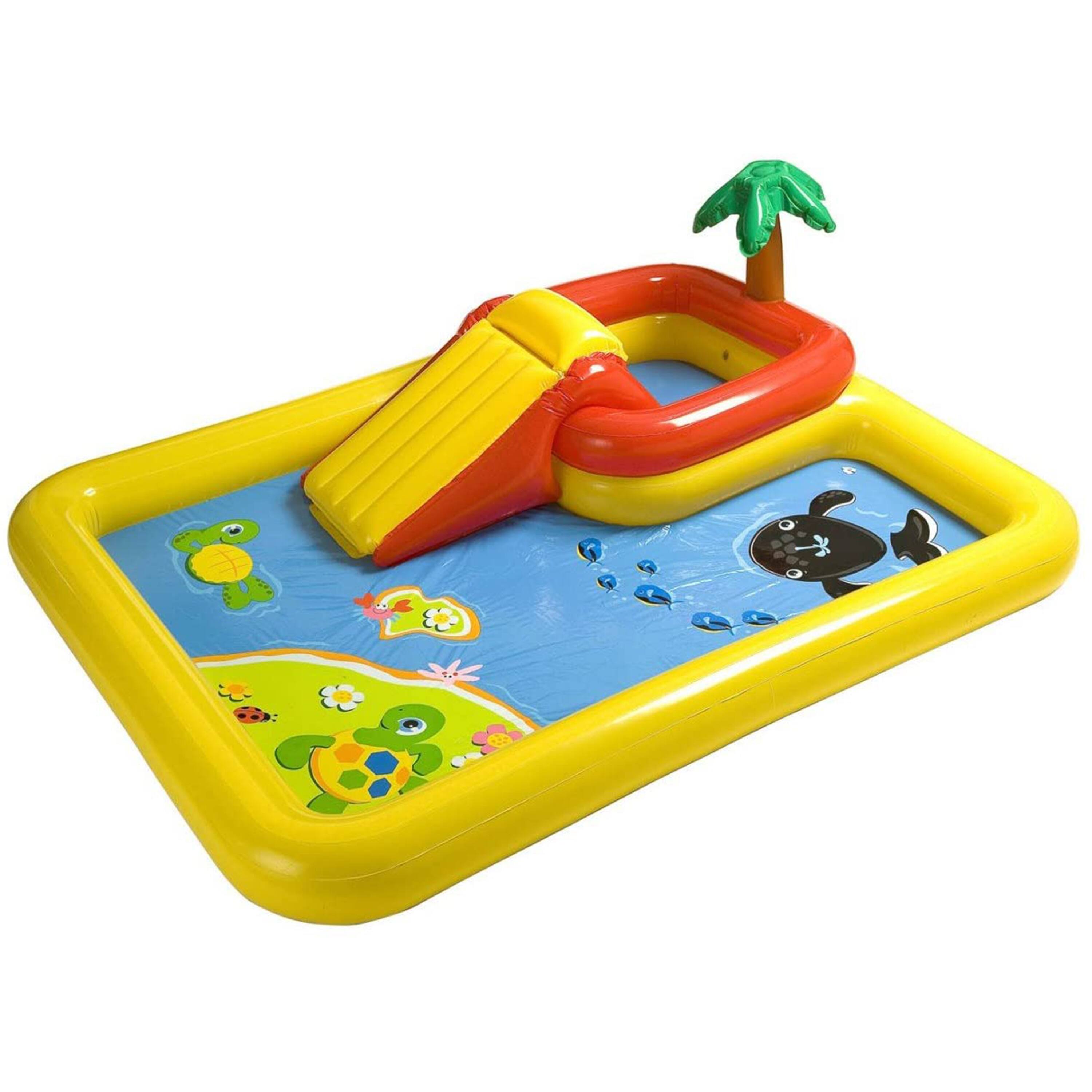 Alt View 5. Intex - Intex 100"x77" Inflatable Ocean Play Center Backyard Toddler Kiddie Pool & Games - Yellow.