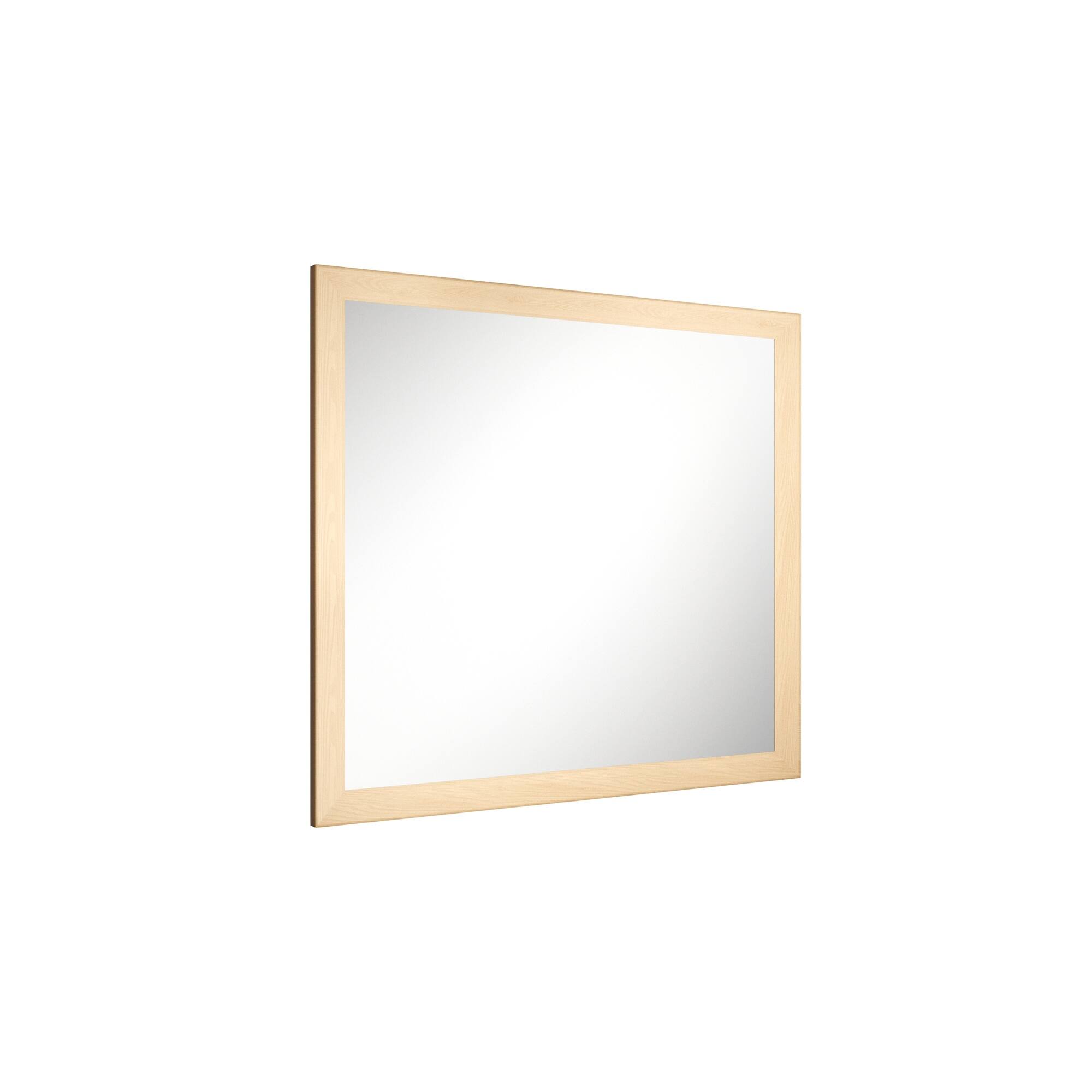 Alt View 2. Boyel Living - 32 in W x 36 in L Dark Wood Grain Rectangular Slanted Edge Aluminum Framed Wall Bathroom Vanity Mirror.