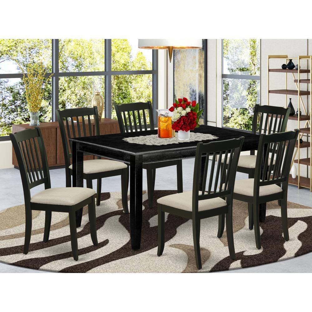 Left. East West Furniture - Dining Room Set Black - Brown.