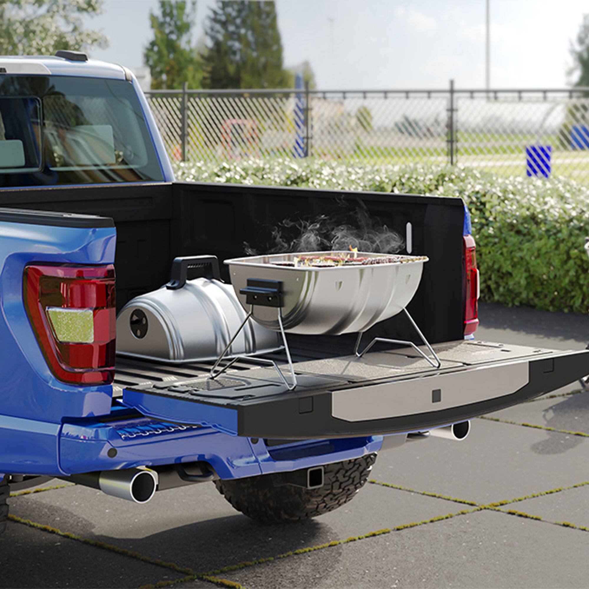 Alt View 3. Americana Grills - Americana Grills Keg A Que Charcoal BBQ Portable Grill, 186 Square Inch, Silver - Silver.