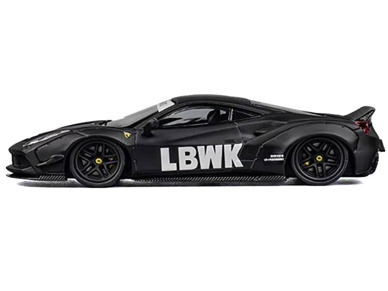 Angle. CM Models - LB Works 488 "LBWK" Matt Black 1/64 Diecast Model Car by CM Model - Matt Black.