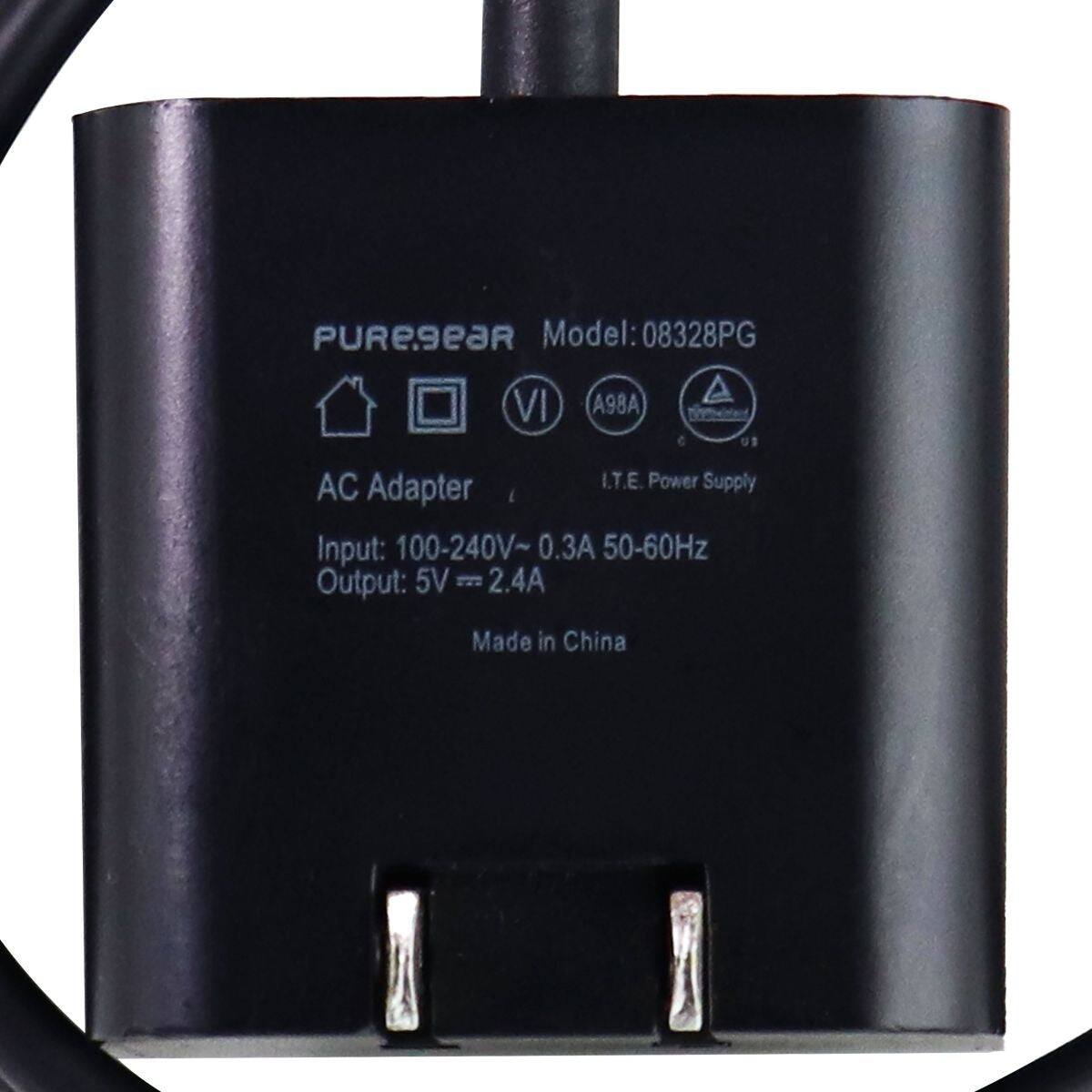 PURE.geaR  
Model: 08328PG  
VI  
A98A  
0  
US  
AC I.T.E. Power Supply Adapter  
Input: 100-240V~0.3A 50-60Hz  
Output: 5V 2.4A  
Made in China