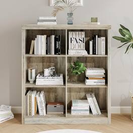 GARVEE - 6 Cube Storage Organizer, 3 Tiers Display Shelf, Cubby Bookshelf, Modern Bookcase - Ivory White