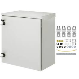 VEVOR - Electrical Enclosure, 24 x 24 x 12 in, NEMA 4 Outdoor Enclosure, IP66 Waterproof & Dustproof Cold-Rolled Carbon Steel - White